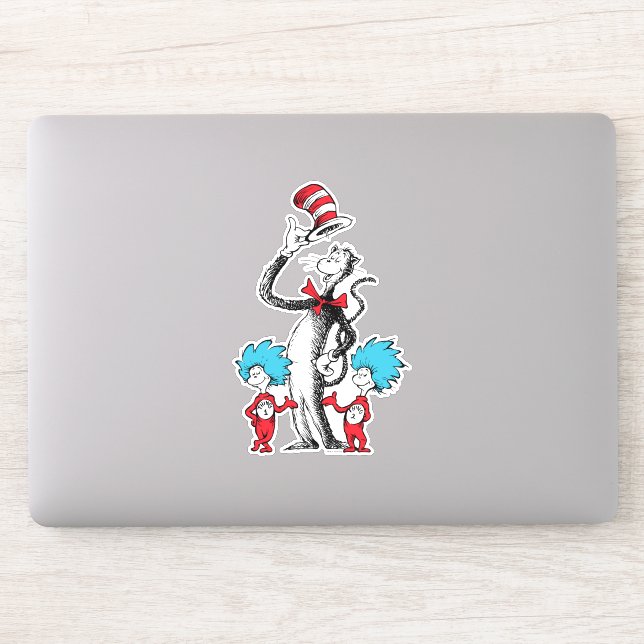 Dr. Seuss | Cat in the Hat, Thing One & Thing Two Sticker (Computer)