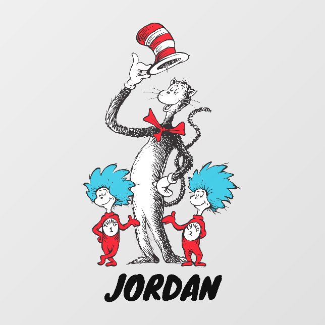Dr. Seuss | Cat in the Hat, Thing One & Thing Two Wall Decal (Front)