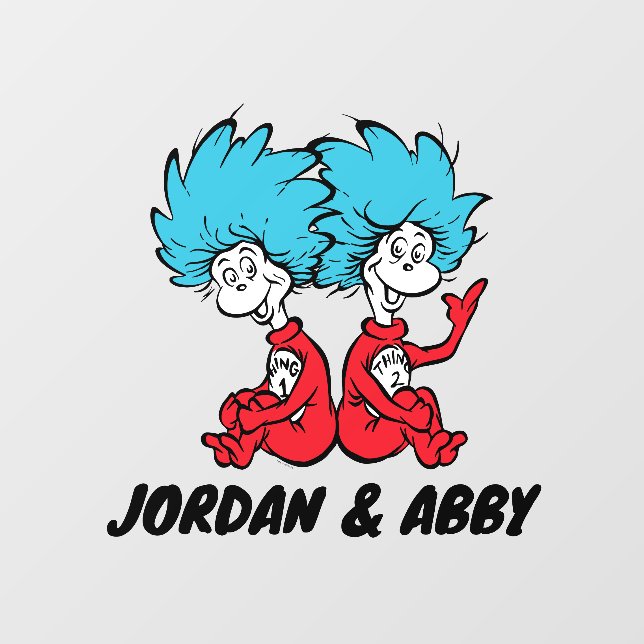 Dr. Seuss | Cat in the Hat Thing One & Thing Two Wall Decal (Front)