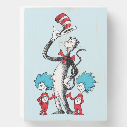 Dr Seuss  Cat in the Hat Thing One  Thing Two Wooden Box Sign