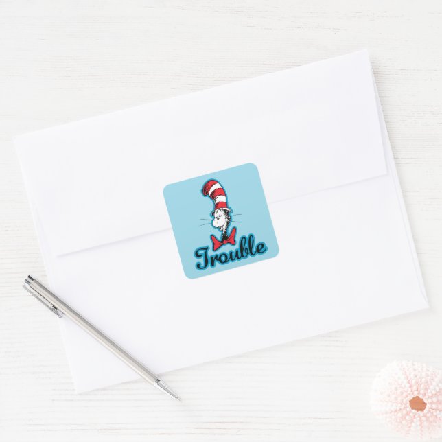 Dr. Seuss | Cat in the Hat Trouble Square Sticker (Envelope)