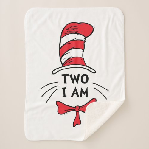 Dr Seuss  Cat in the Hat _ Two I Am Birthday Sherpa Blanket