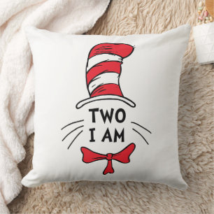 Dr. Seuss Cat in the Hat - Two I Am Birthday Throw Pillow