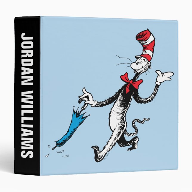 Dr. Seuss | Cat in the Hat Umbrella Walk 3 Ring Binder (Front/Spine)
