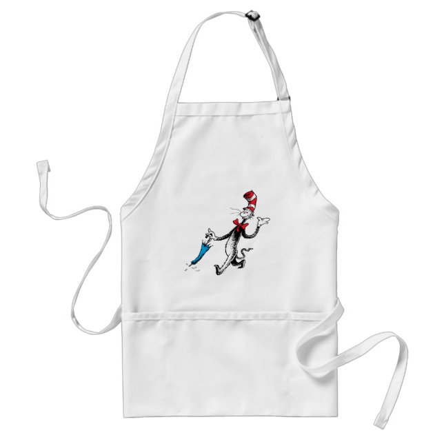 Dr. Seuss | Cat in the Hat Umbrella Walk Adult Apron (Front)