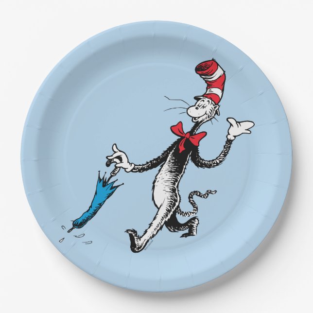 Dr. Seuss | Cat in the Hat Umbrella Walk Paper Plates (Front)