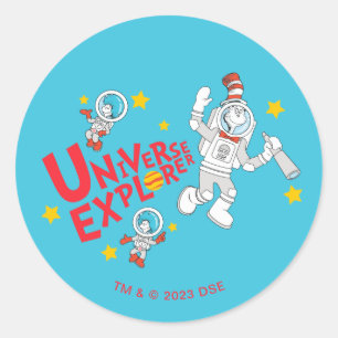 Dr. Seuss Cat in the Hat Universe Explorer Classic Round Sticker