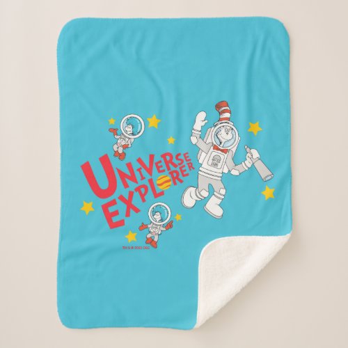 Dr Seuss  Cat in the Hat Universe Explorer Sherpa Blanket