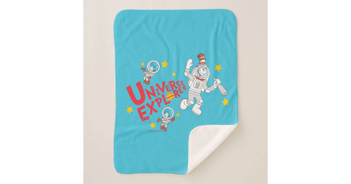 Dr. Seuss | Cat in the Hat Universe Explorer Sherpa Blanket | Zazzle