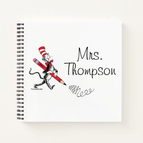 Dr Seuss  Cat in the Hat Written Name Notebook