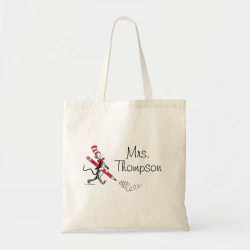 Dr Seuss  Cat in the Hat Written Name Tote Bag
