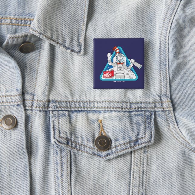 Dr. Seuss | Cat in the Moon Outer Space Graphic Button (In Situ)