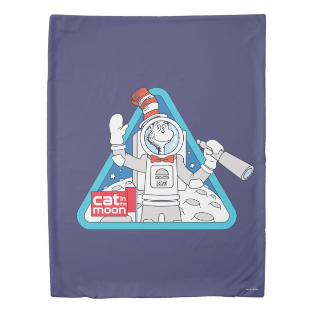 Dr. Seuss | Cat in the Moon Outer Space Graphic Duvet Cover (Front)