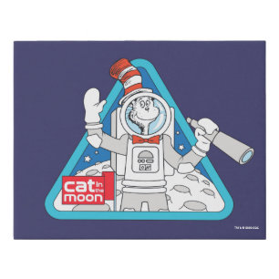 Dr. Seuss Cat in the Moon Outer Space Graphic Faux Canvas Print