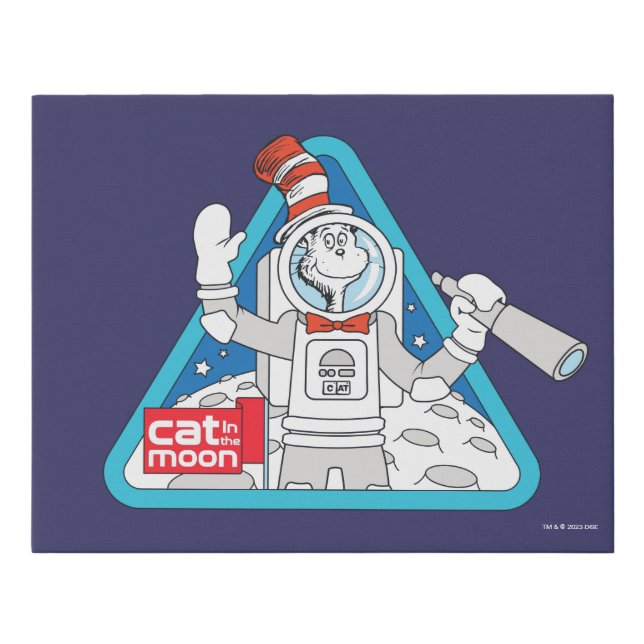 Dr. Seuss | Cat in the Moon Outer Space Graphic Faux Canvas Print (Front)