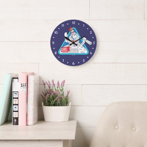 Dr Seuss  Cat in the Moon Outer Space Graphic Large Clock