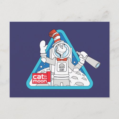 Dr Seuss  Cat in the Moon Outer Space Graphic Postcard
