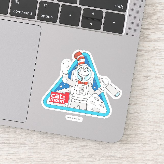 Dr. Seuss | Cat in the Moon Outer Space Graphic Sticker (Detail)