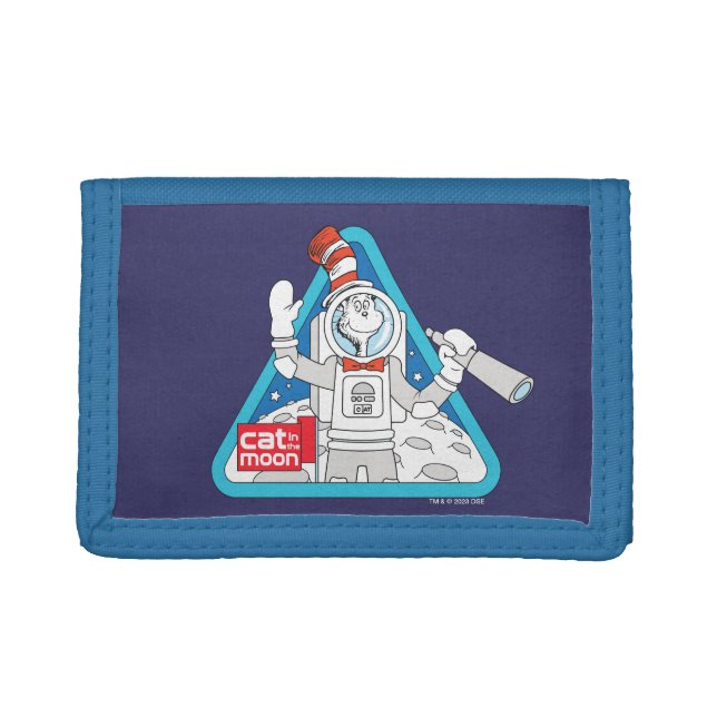 Dr. Seuss | Cat in the Moon Outer Space Graphic Trifold Wallet (Front)