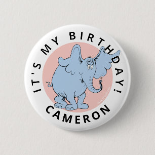 Dr. Seuss Character Confetti   Kids Birthday Button