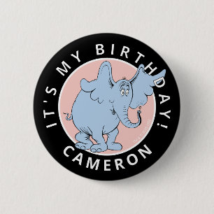Dr. Seuss Character Confetti Kids Birthday Button