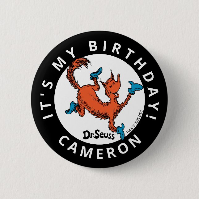 Dr. Seuss Character Confetti | Kids Birthday Button (Front)