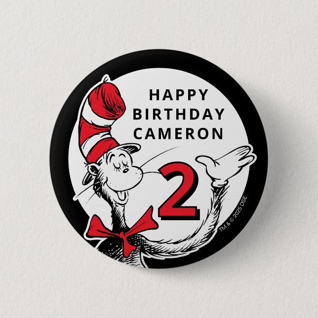 Dr. Seuss Character Confetti | Kids Birthday Button (Front)