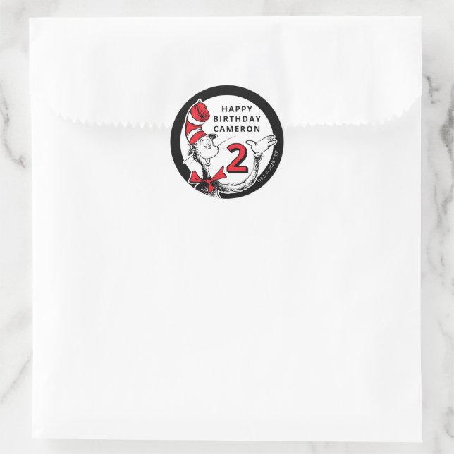 Dr. Seuss Character Confetti | Kids Birthday Classic Round Sticker (Bag)