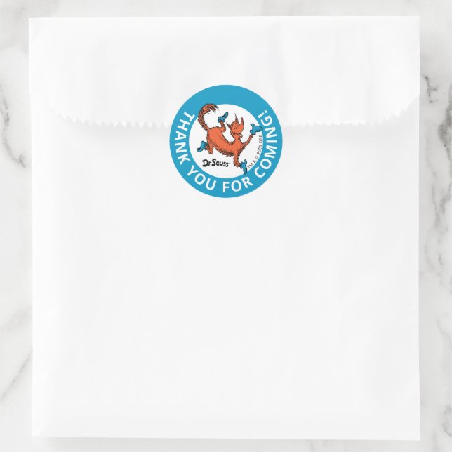 Dr. Seuss Character Confetti | Kids Birthday Classic Round Sticker (Bag)