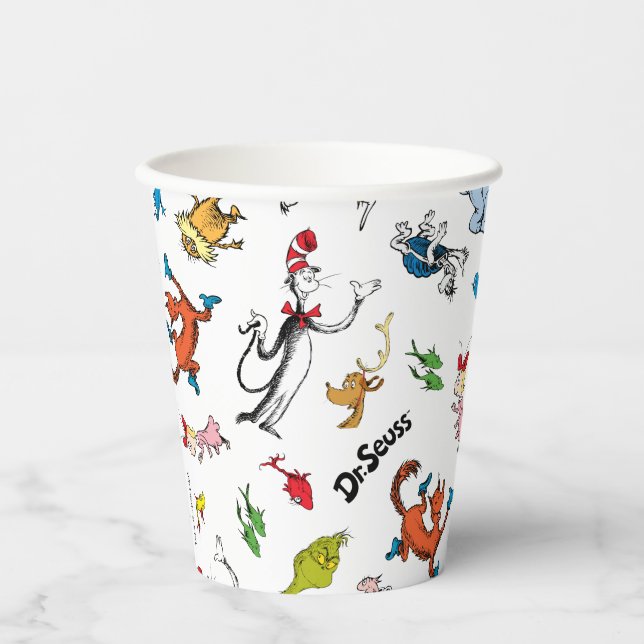 Dr. Seuss Character Confetti | Kids Birthday Paper Cups (Front)