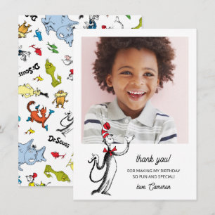 Dr. Seuss Character Confetti   Kids Birthday Thank You Card