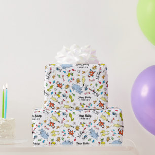 Dr. Seuss Character Confetti Kids Birthday Wrapping Paper