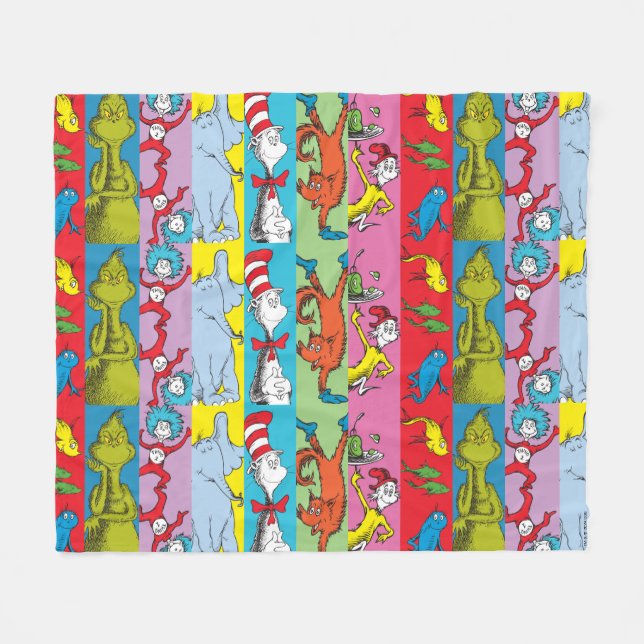 Dr. Seuss | Character Slice Fleece Blanket (Front (Horizontal))