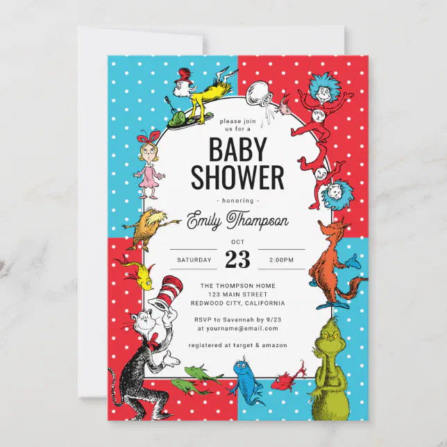 Dr. Seuss - Characters | Baby Shower Invitation | Zazzle