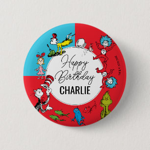 Dr. Seuss - Characters Kids Birthday Button