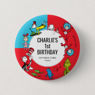 Dr. Seuss - Characters Kids Birthday Button