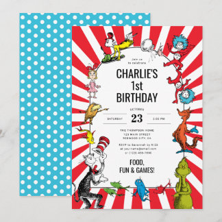 Dr. Seuss - Characters | Kids Birthday Invitation