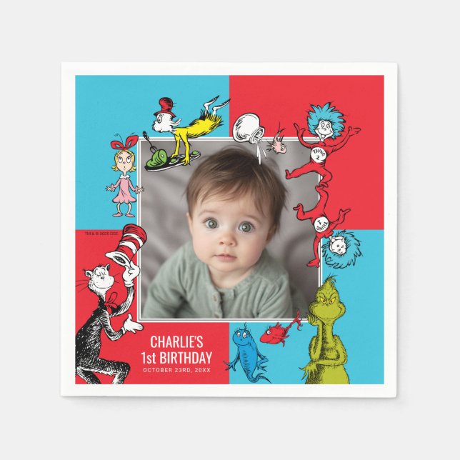 Dr. Seuss - Characters | Kids Birthday Napkins (Front)