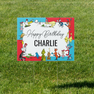 Dr. Seuss - Characters   Kids Birthday Sign