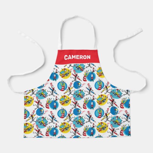 Dr Seuss  Characters With Pencils Pattern Apron