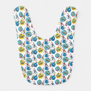 Dr. Seuss Characters With Pencils Pattern Baby Bib