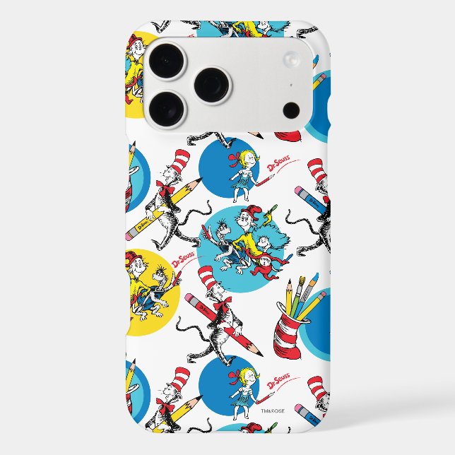 Dr. Seuss | Characters With Pencils Pattern Case-Mate iPhone Case (Back)