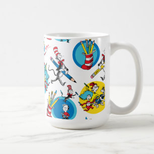 Dr. Seuss Characters With Pencils Pattern Coffee Mug