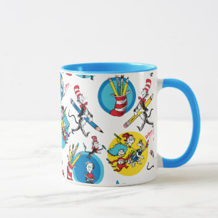 Dr. Seuss Characters With Pencils Pattern Mug