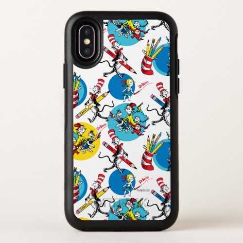 Dr Seuss  Characters With Pencils Pattern OtterBox Symmetry iPhone X Case