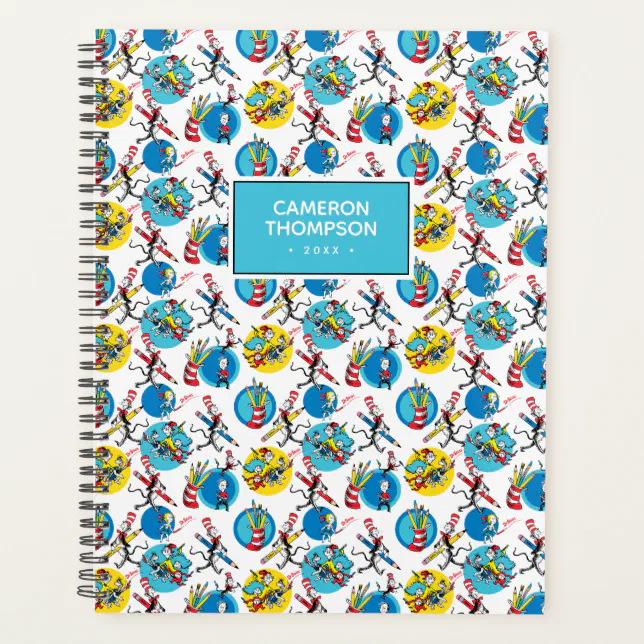 Dr. Seuss | Characters With Pencils Pattern Planner | Zazzle