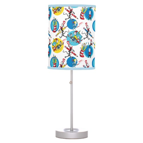 Dr Seuss  Characters With Pencils Pattern Table Lamp