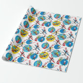 Dr. Seuss | Characters With Pencils Pattern Wrapping Paper (Unrolled)
