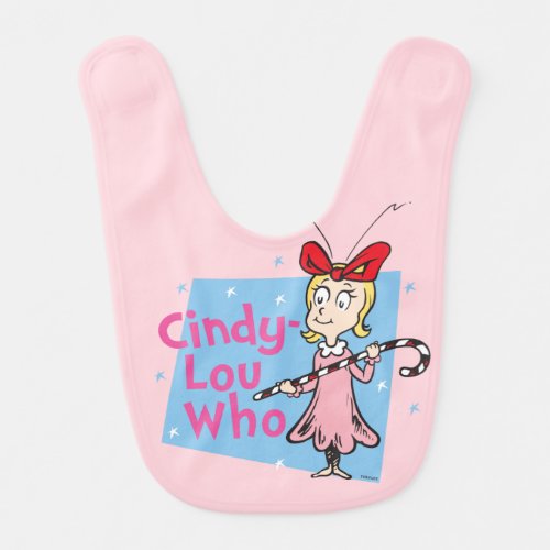 Dr Seuss  Cindy_Lou Who _ Candy Cane Baby Bib