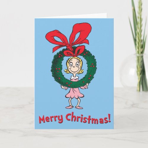 Dr Seuss  Cindy_Lou Who _ Wreath Holiday Card